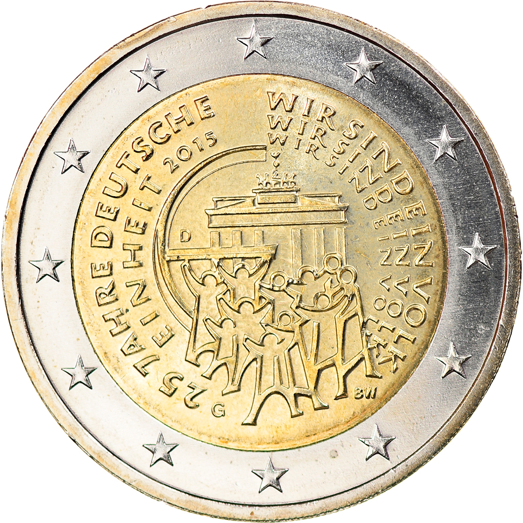 Deutschland, 2 Euro, 25 years, 2015, Karlsruhe, UNZ, Bi-Metallic, KM:New