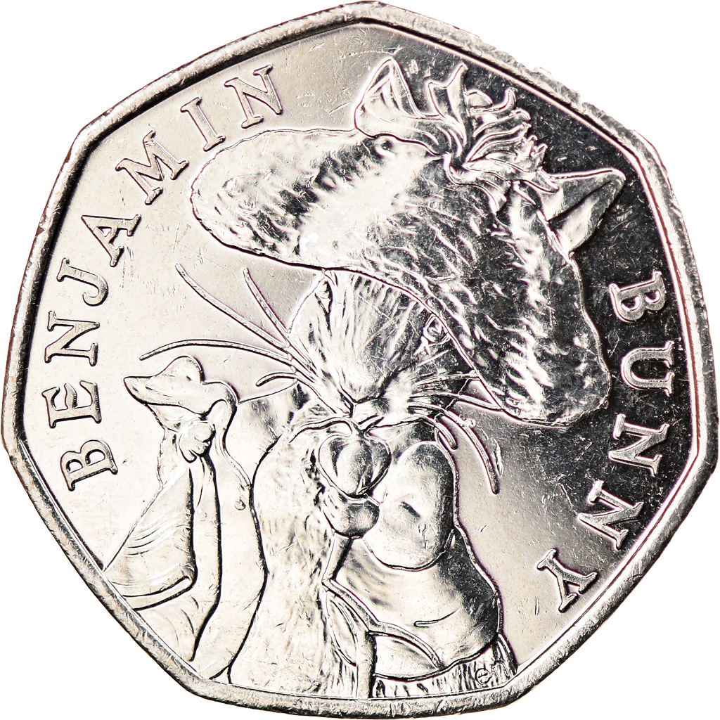 Coin, Gibraltar, 50 Pence, 2017, Benjamin Bunny, , Copper-nickel