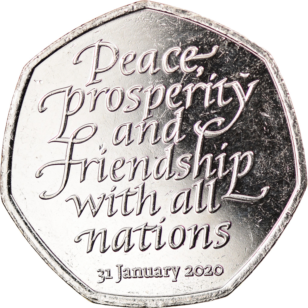 Coin, Gibraltar, 50 Pence, 2020, Brexit, , Copper-nickel