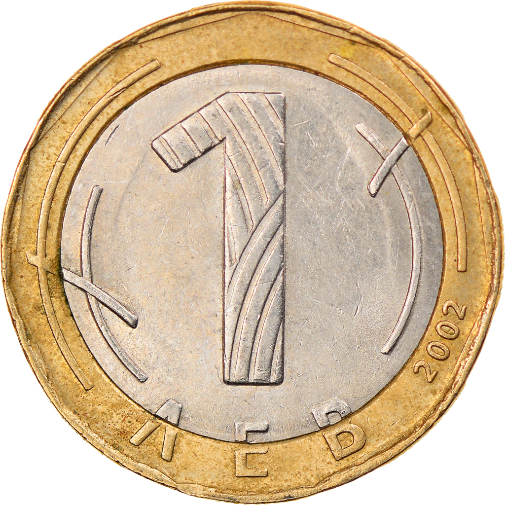 Moneda, Bulgaria, Lev, 2002, Sofia, MBC+, Bimetálico, KM:254