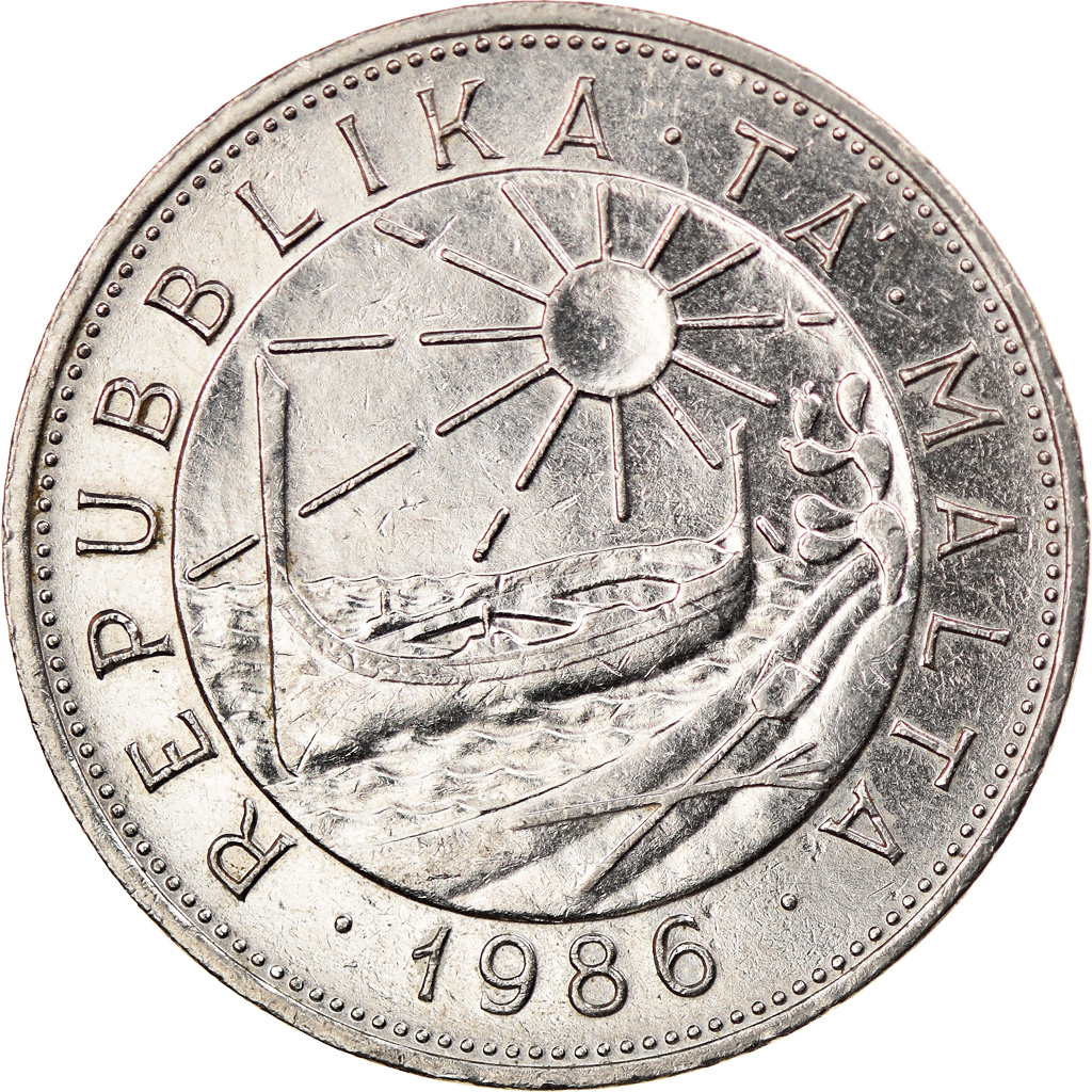 Coin, Malta, Lira, 1986, British Royal Mint, , Nickel, KM:82
