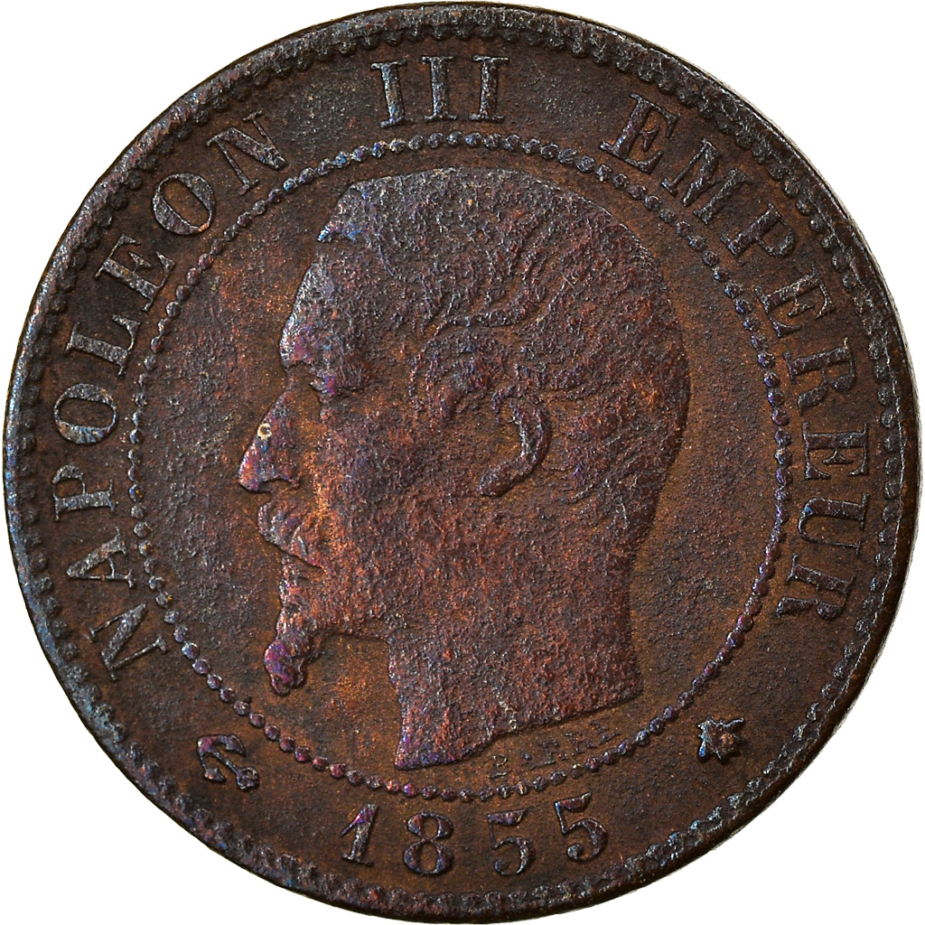 Coin, France, Napoleon III, Napoléon III, Centime, 1855, Strasbourg, 