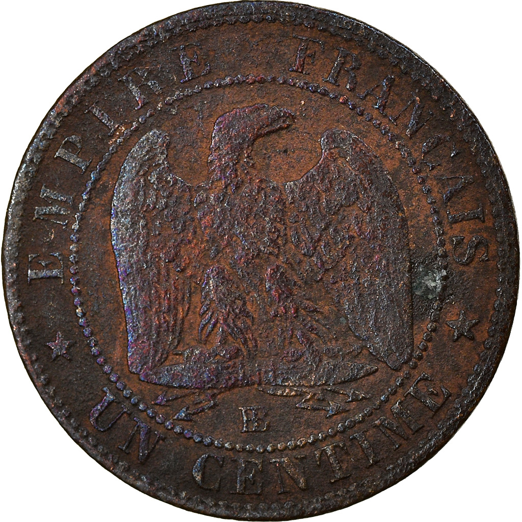 Coin, France, Napoleon III, Napoléon III, Centime, 1855, Strasbourg, 