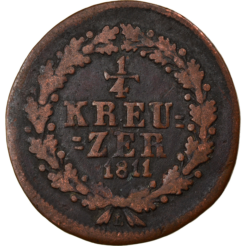 Coin, German States, NASSAU, 1/4 Kreuzer, 1811, Usingen, , Copper, KM:9