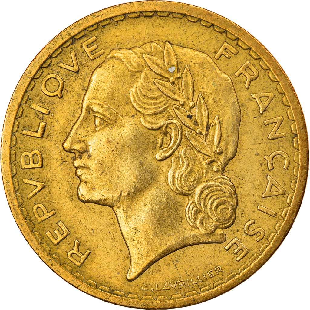 Coin, France, Lavrillier, 5 Francs, 1945, Castelsarrasin, 