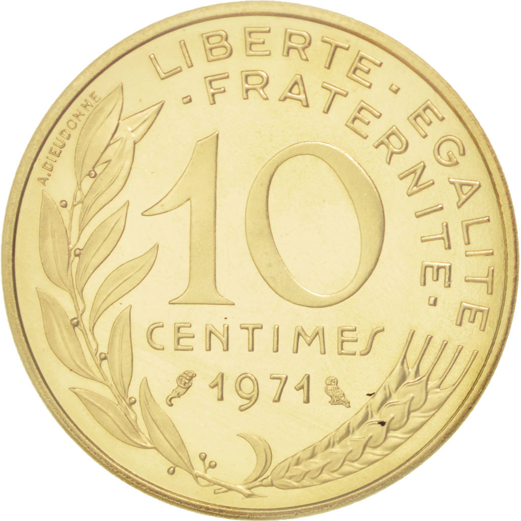 Coin, France, 10 Centimes, 1971, , Aluminum-Bronze, KM:P418
