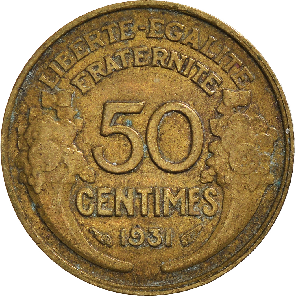 Moneda, Francia, 50 Centimes, 1931