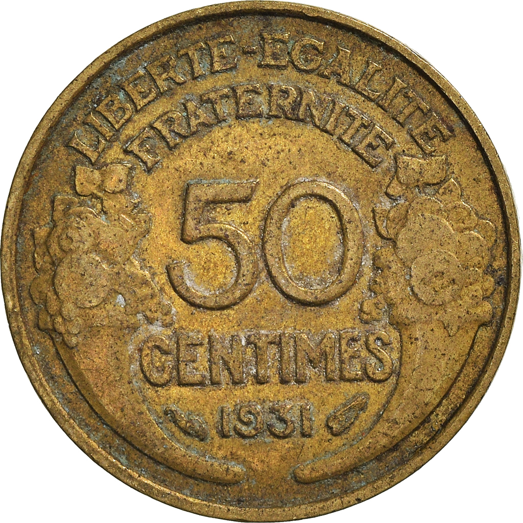 Moneda, Francia, 50 Centimes, 1931
