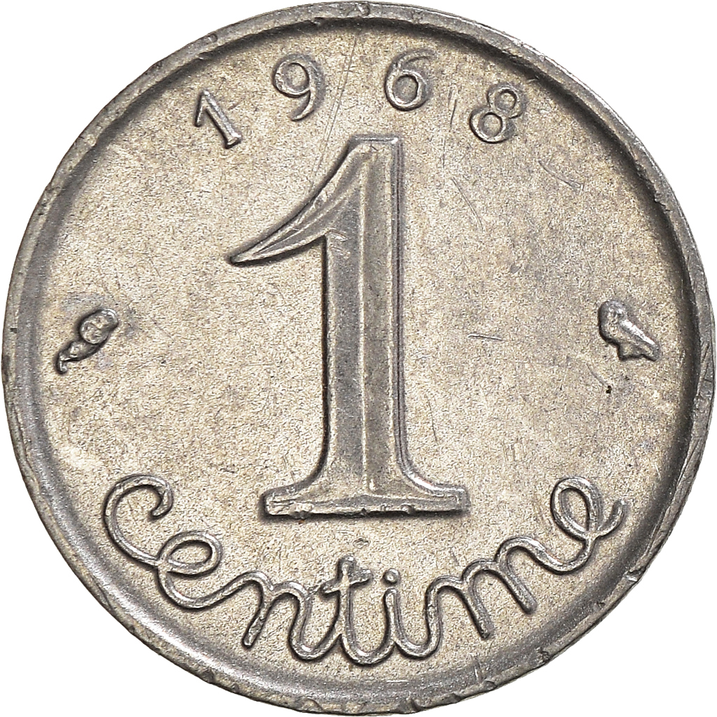 Moneda, Francia, Centime, 1968