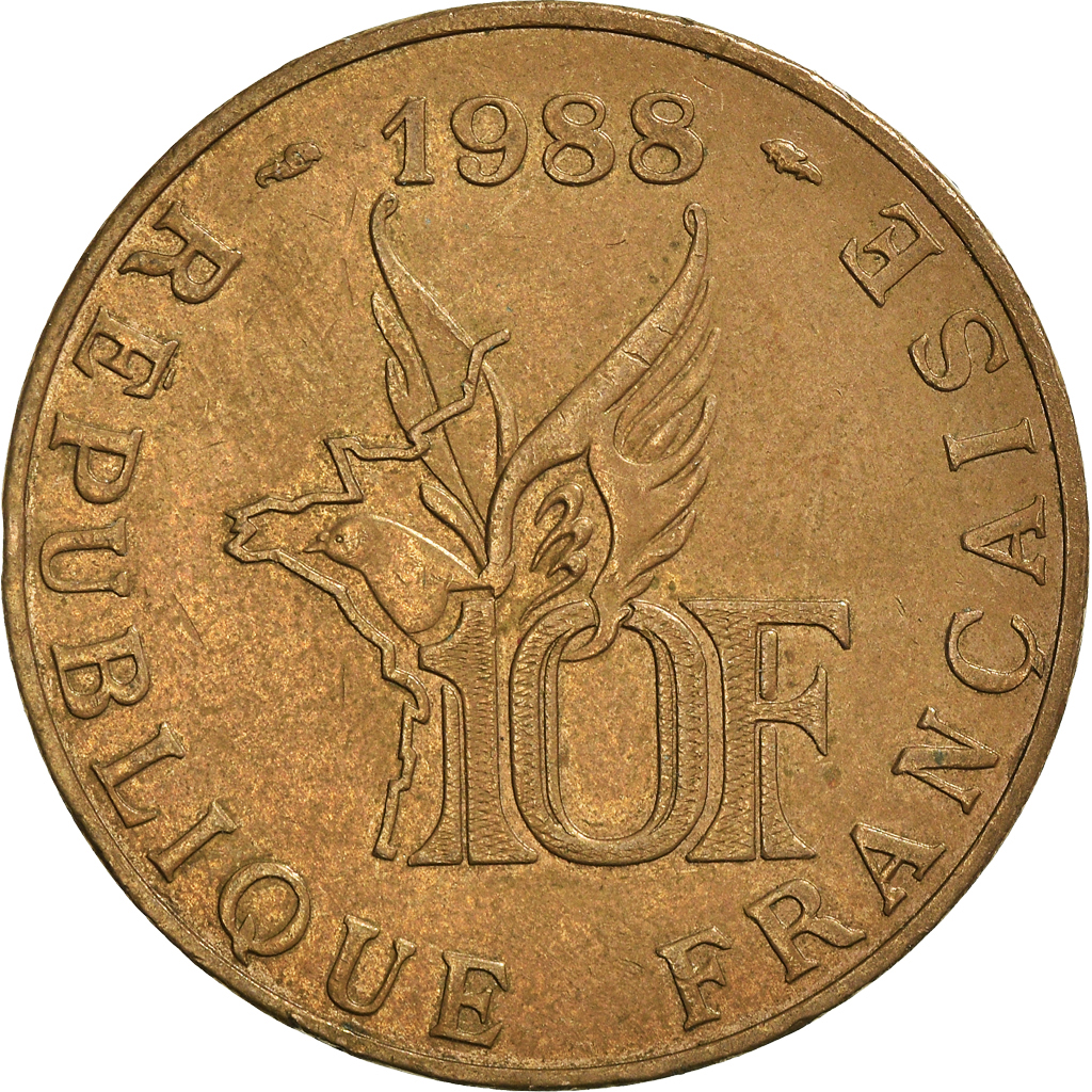Moneda, Francia, 10 Francs, 1988