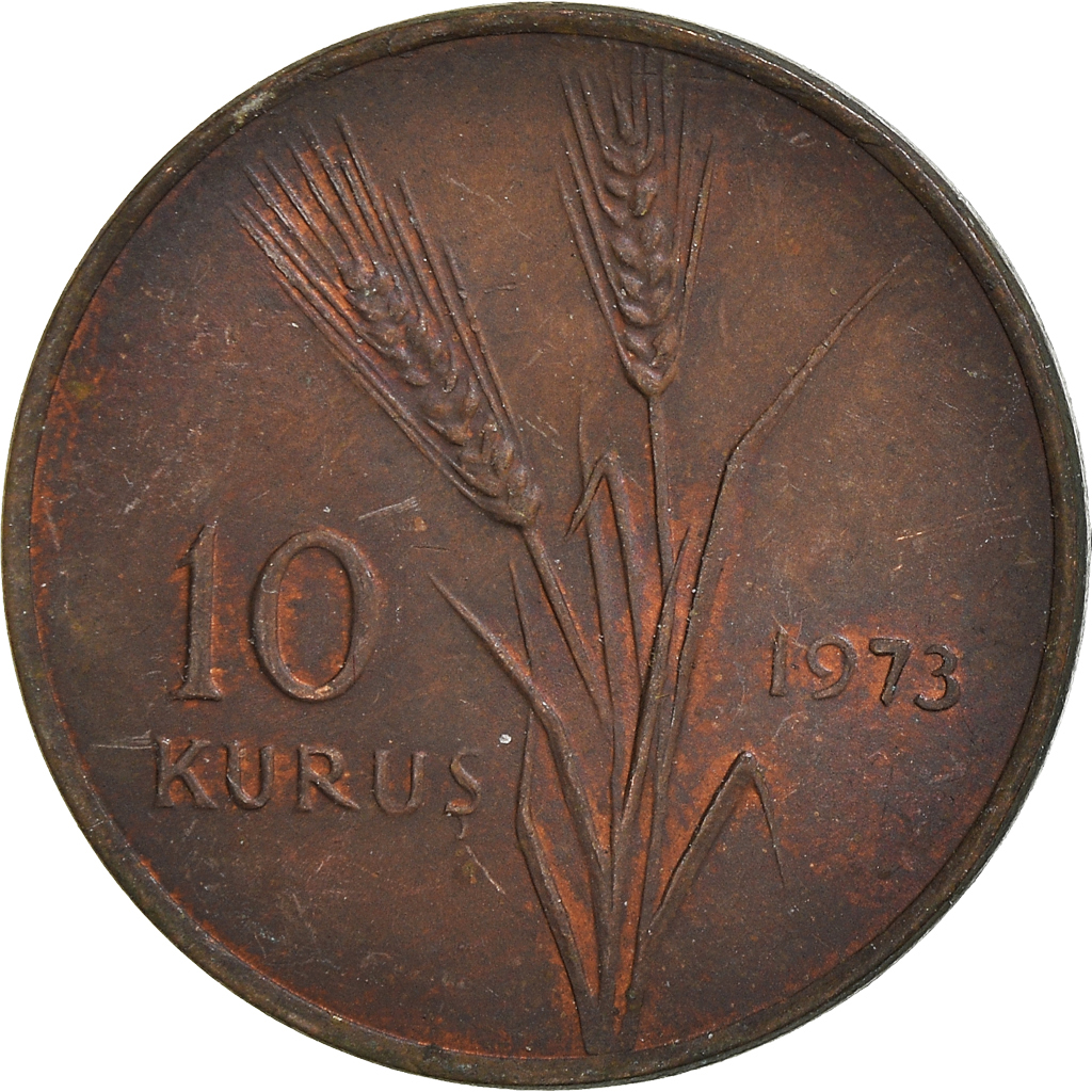 Moneda, Turquía, 10 Kurus, 1973