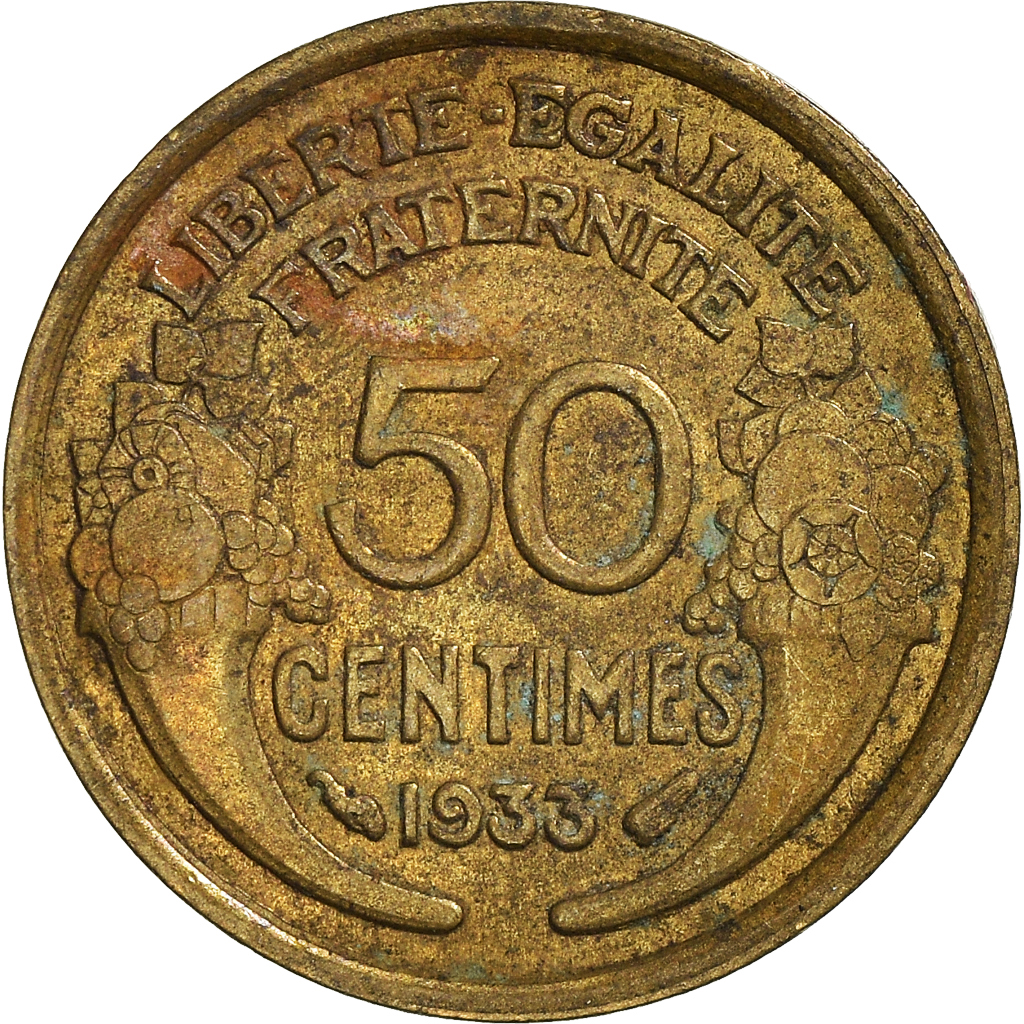 Moneda, Francia, 50 Centimes, 1933
