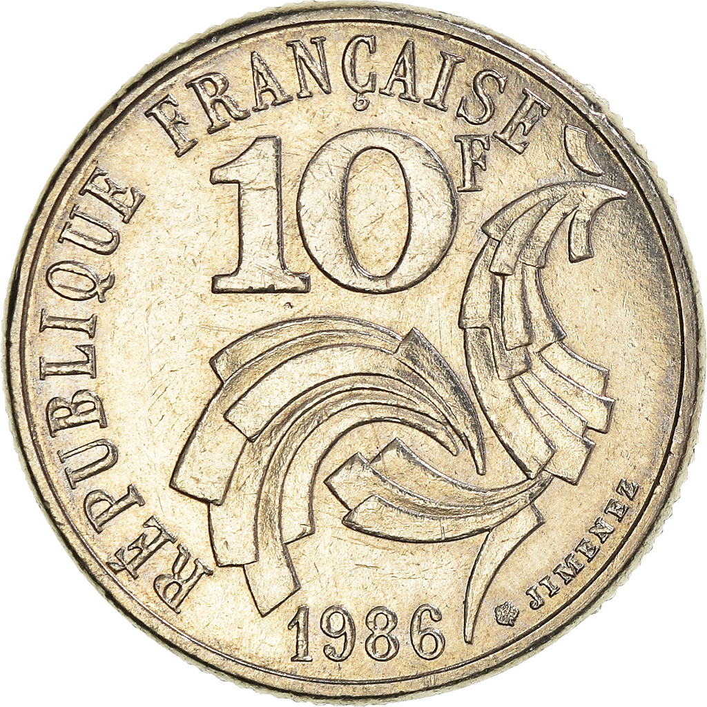 Moneda, Francia, 10 Francs, 1986