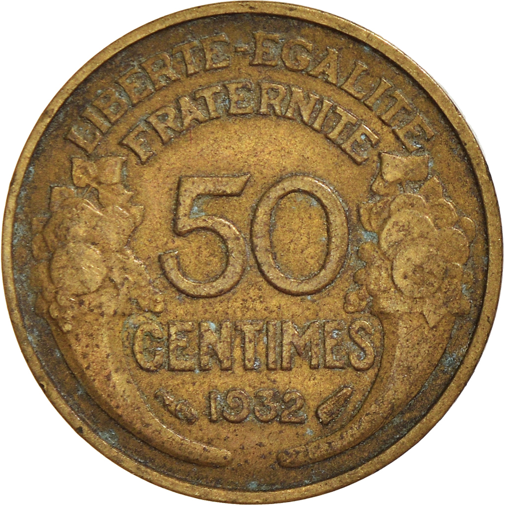 Moneda, Francia, 50 Centimes, 1932