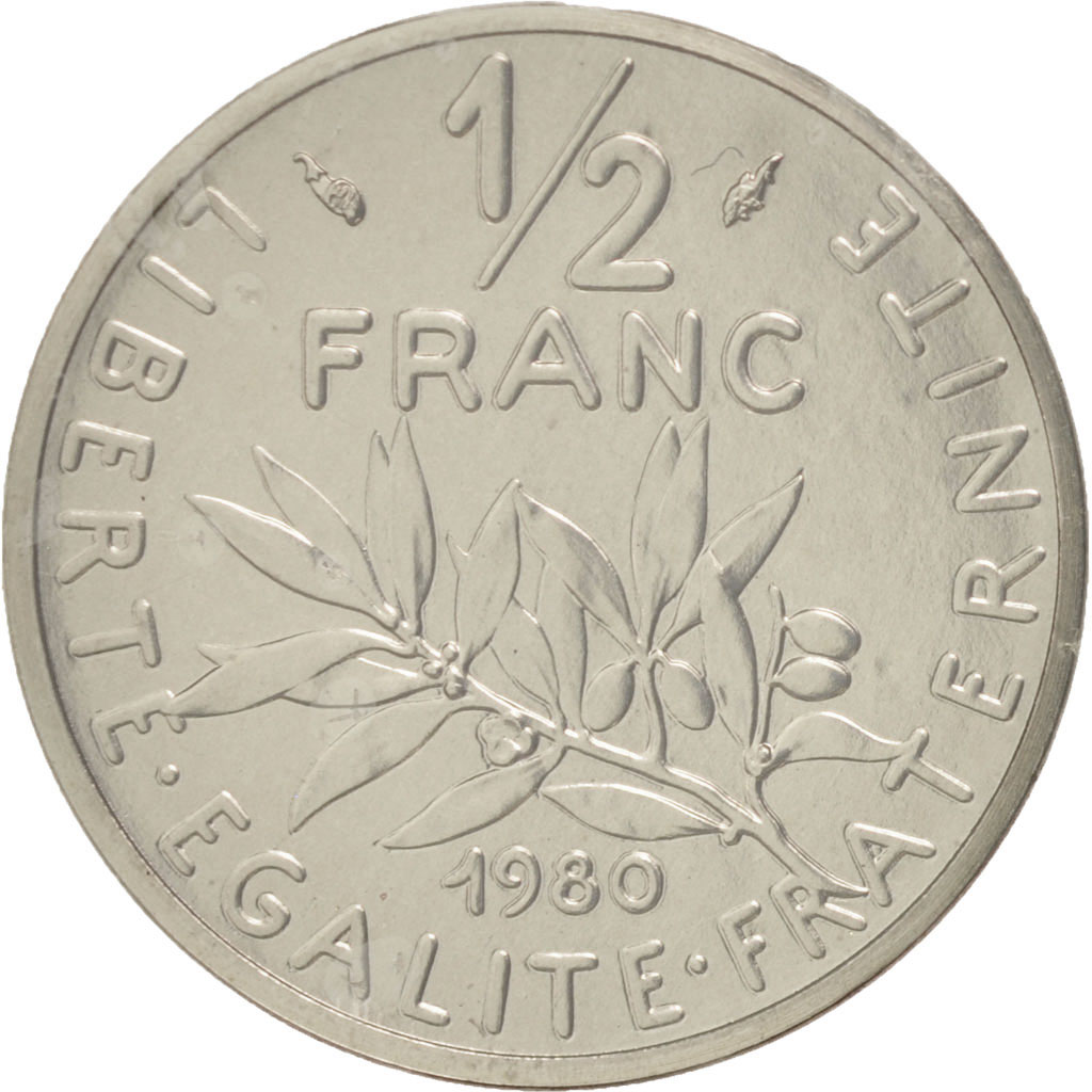 Coin, France, 1/2 Franc, 1980, , Nickel, KM:P665, Gadoury:91.P1