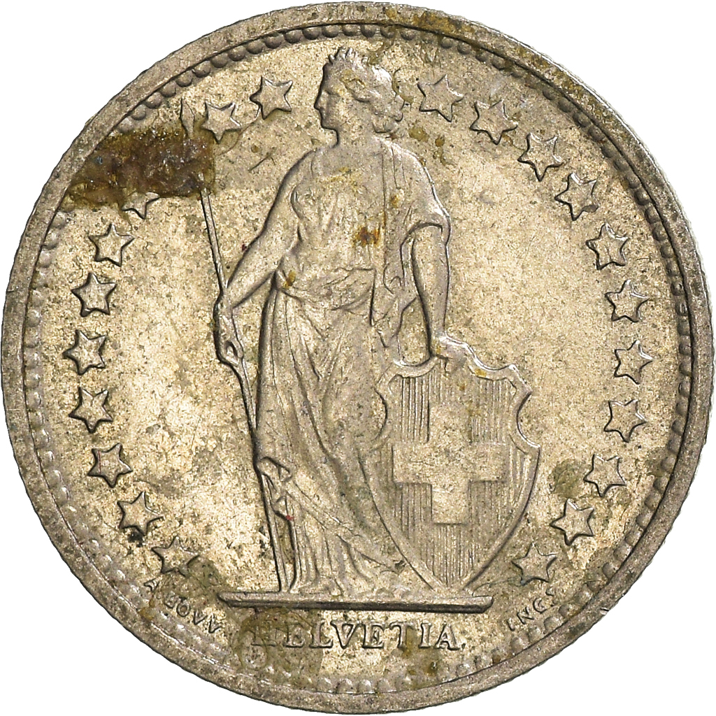Moneda, Suiza, 1/2 Franc, 1968