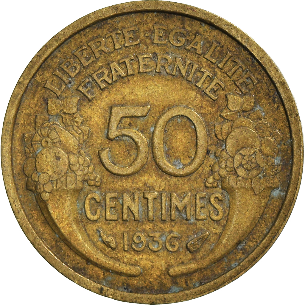 Moneda, Francia, 50 Centimes, 1936