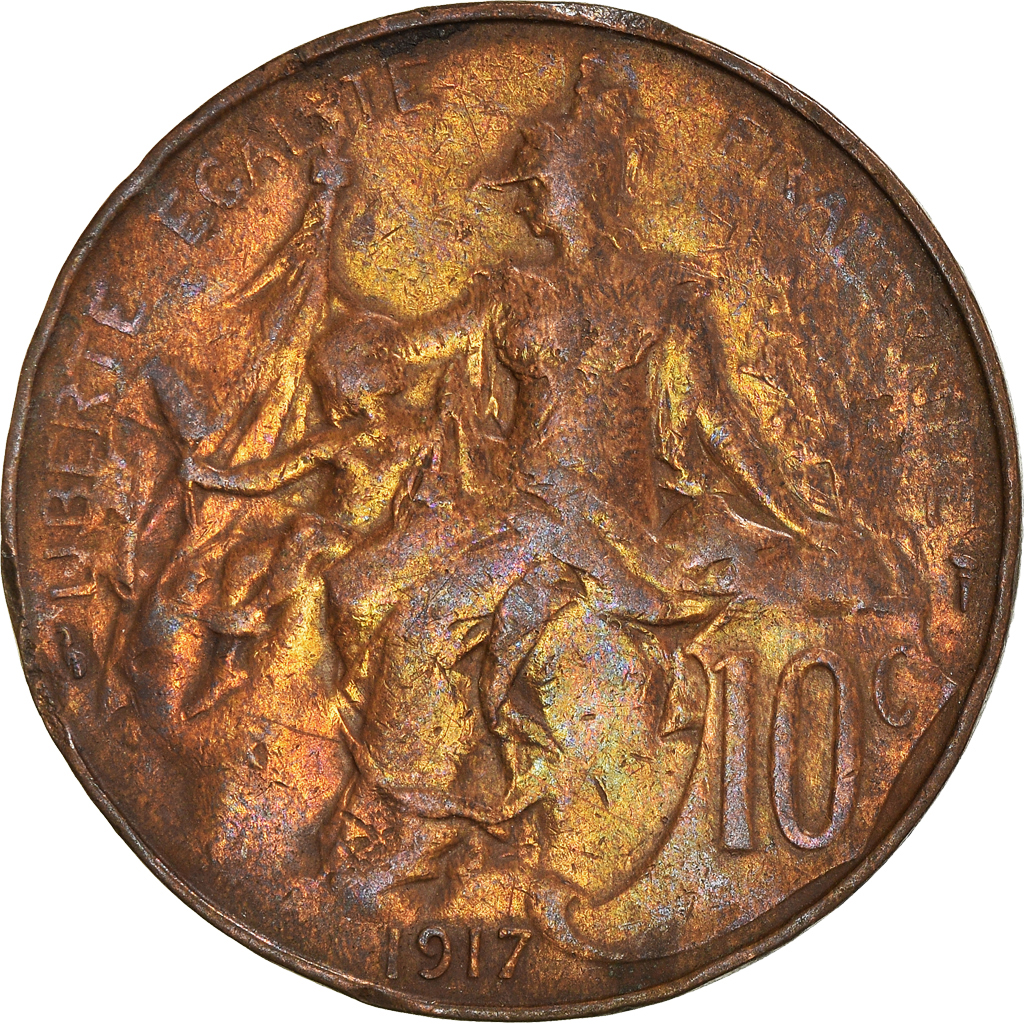 Moneda, Francia, 10 Centimes, 1917