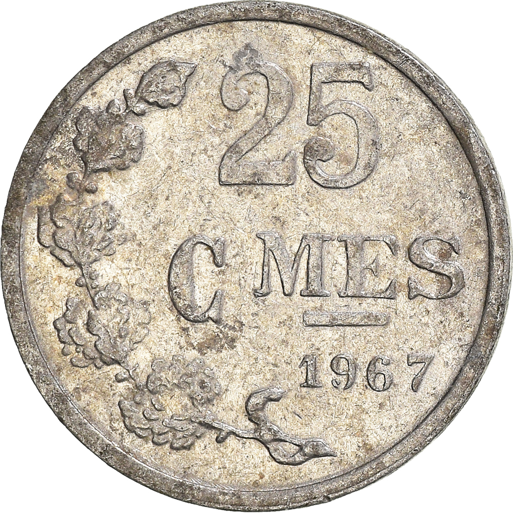Moneda, Luxemburgo, 25 Centimes, 1967