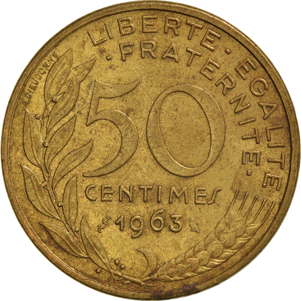 Moneda, Francia, 50 Centimes, 1963