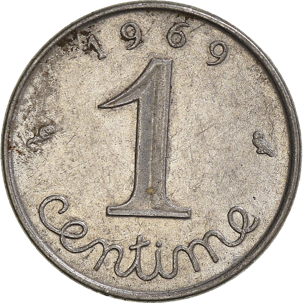 Moneda, Francia, Centime, 1969