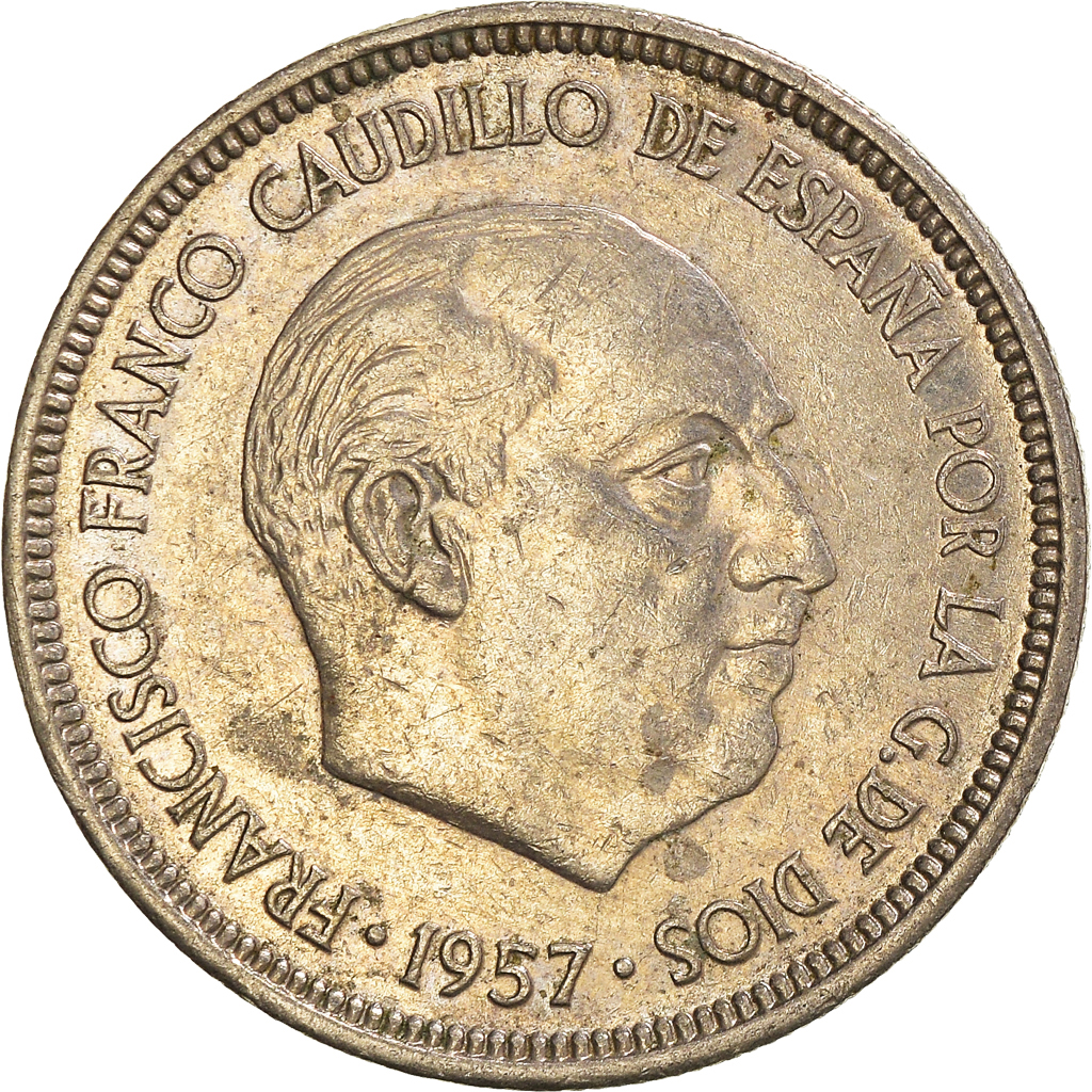 Moneda, España, 5 Pesetas, 1957 (74)