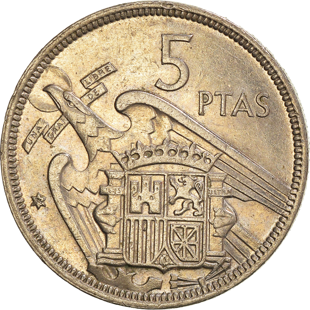 Moneda, España, 5 Pesetas, 1957 (74)