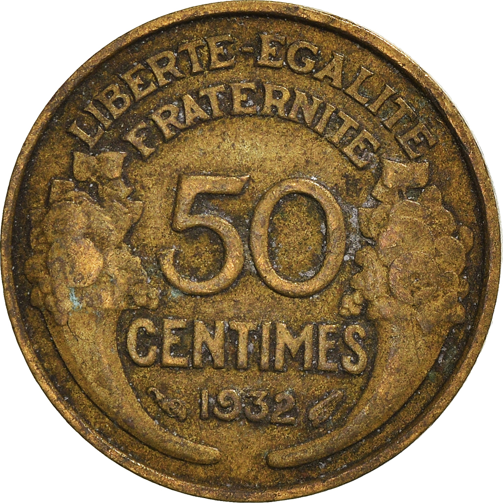 Moneda, Francia, 50 Centimes, 1932