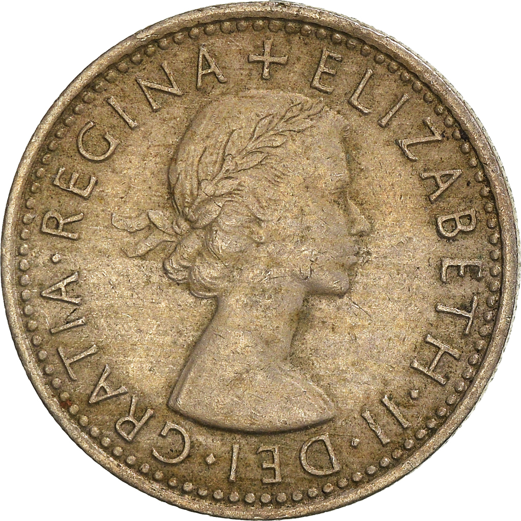 Moneda, Gran Bretaña, 6 Pence, 1966