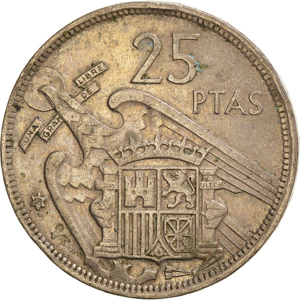 Moneda, España, 25 Pesetas, 1957 (58)