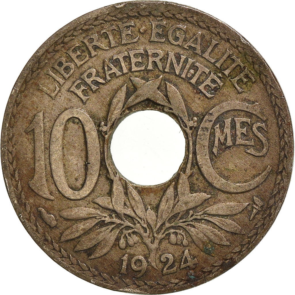 Moneda, Francia, 10 Centimes, 1924