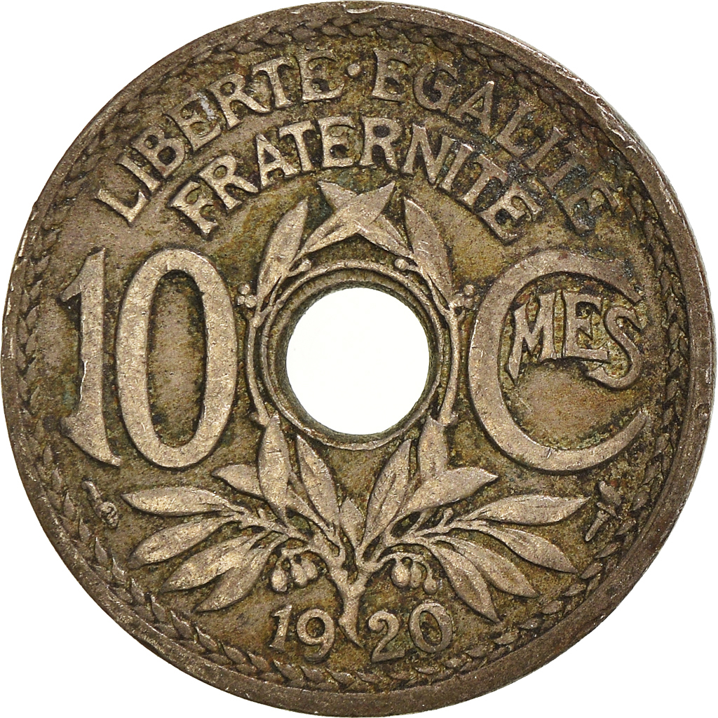 Moneda, Francia, 10 Centimes, 1920