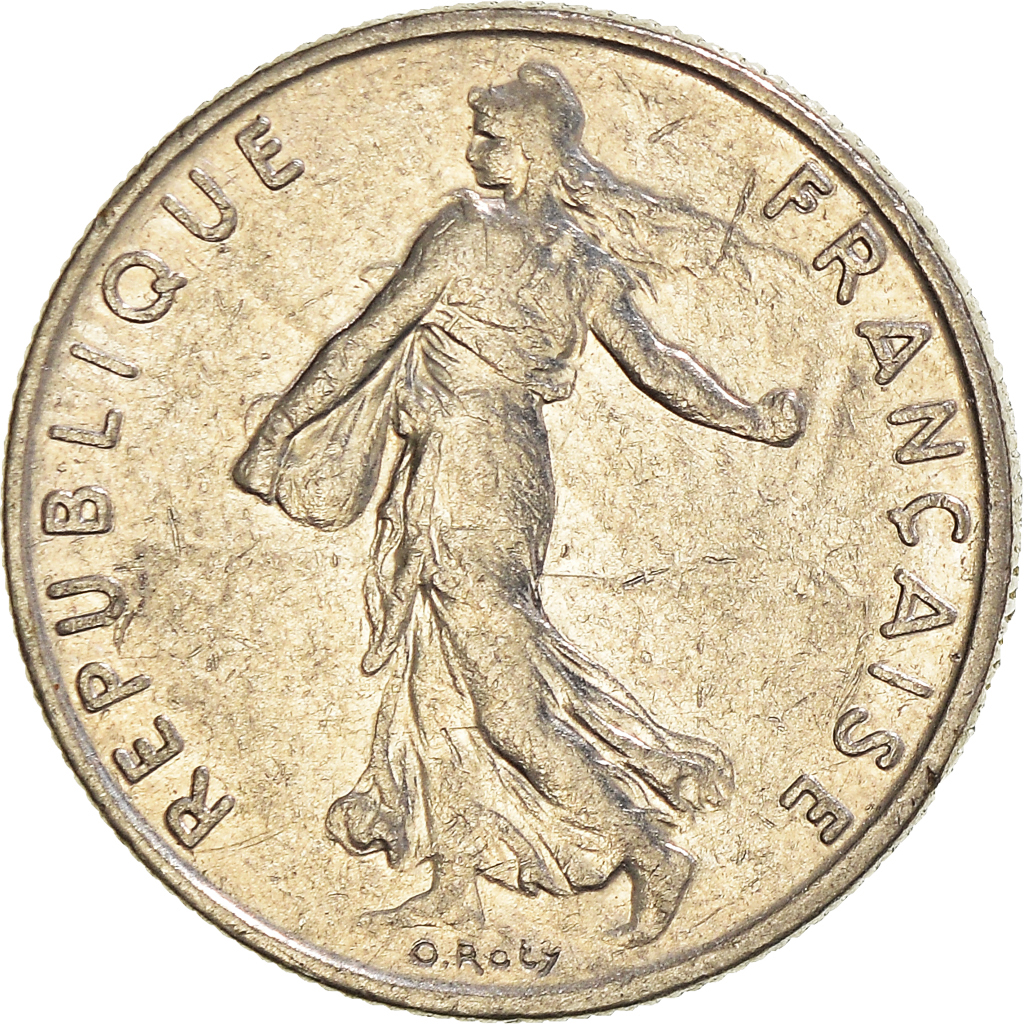 Moneda, Francia, 1/2 Franc, 1987