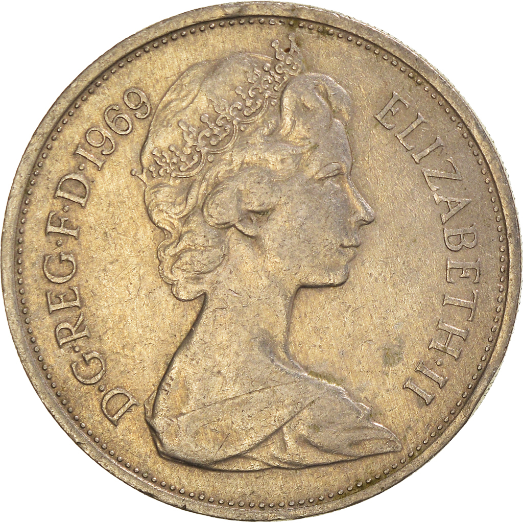 Moneda, Gran Bretaña, 10 New Pence, 1969