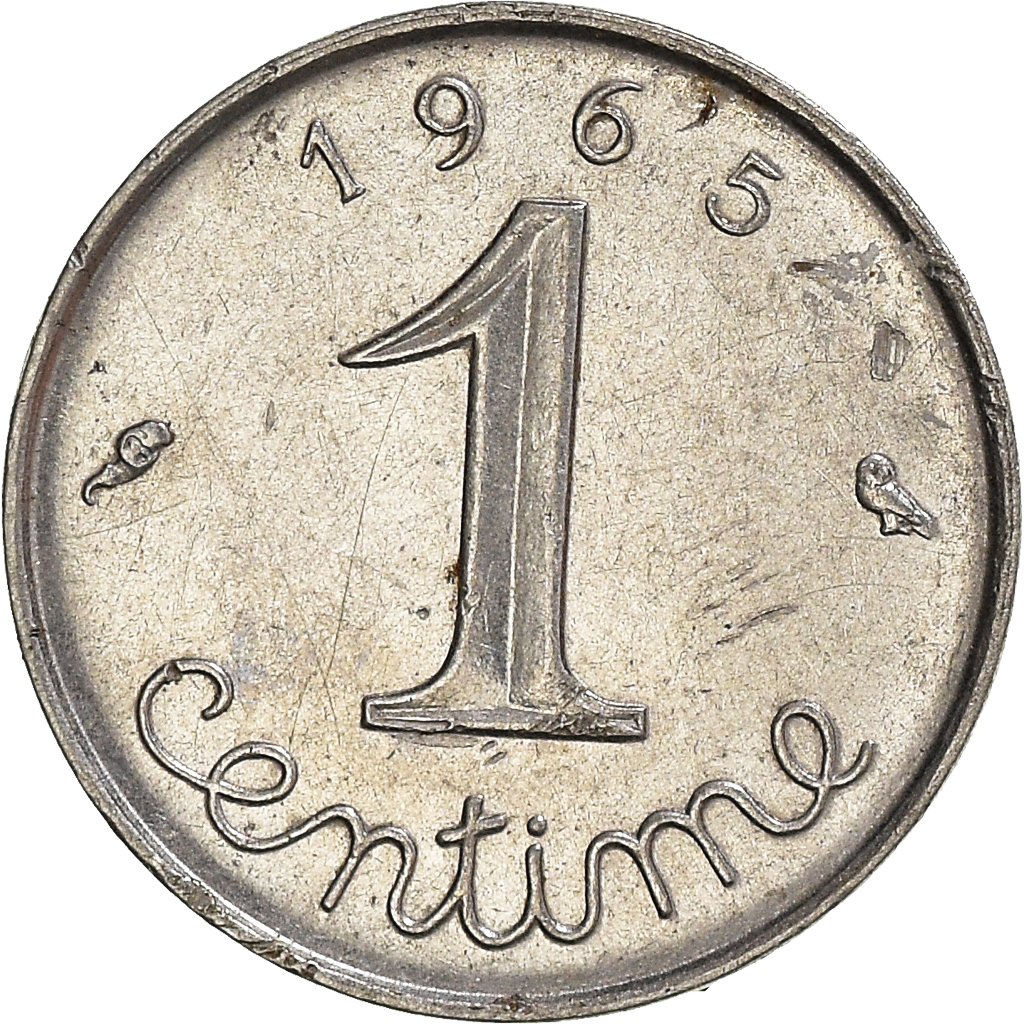 Moneda, Francia, Centime, 1965