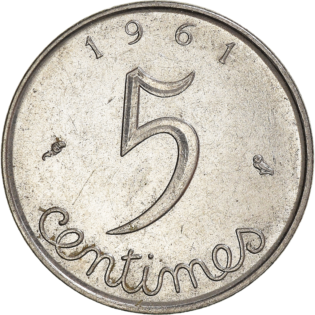 Moneda, Francia, 5 Centimes, 1961