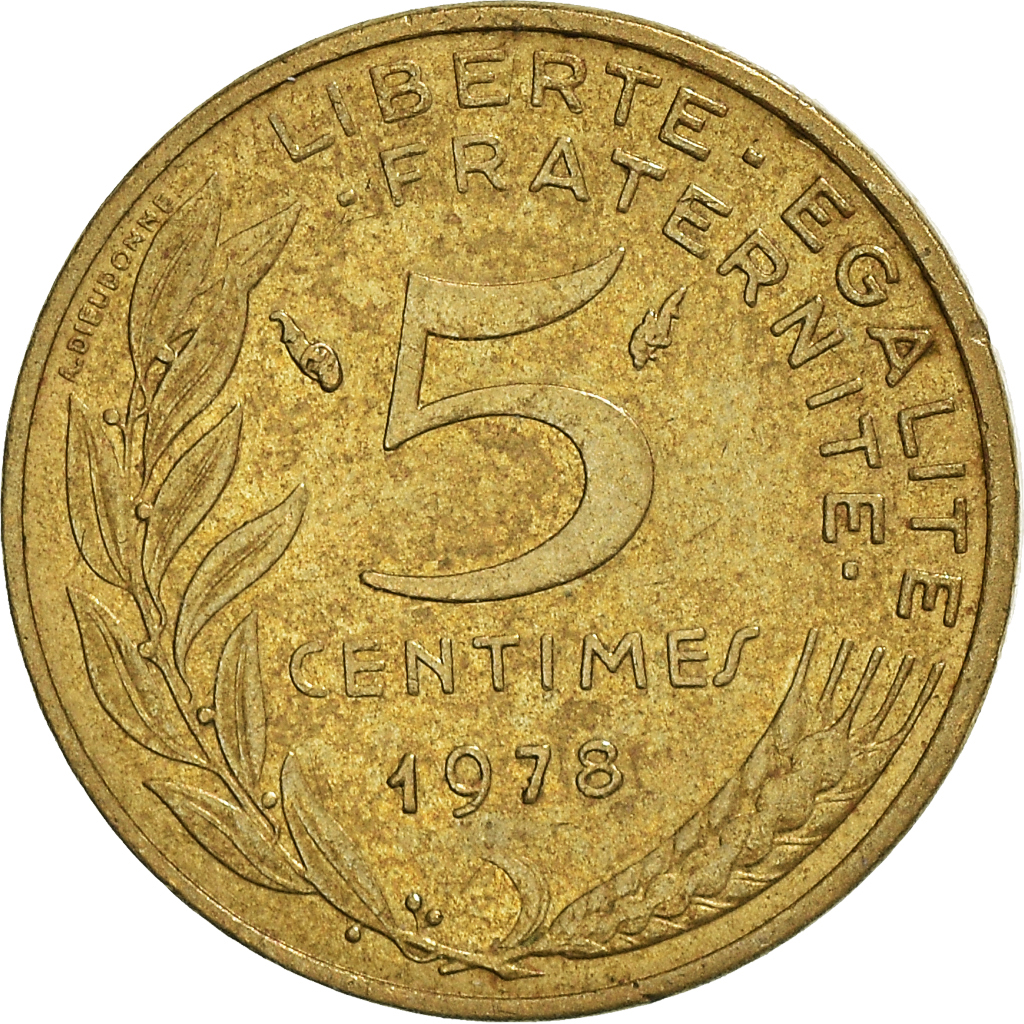 Moneda, Francia, 5 Centimes, 1978