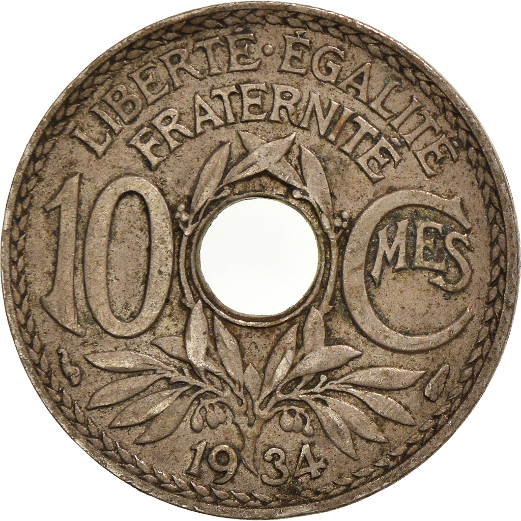 Moneda, Francia, 10 Centimes, 1934