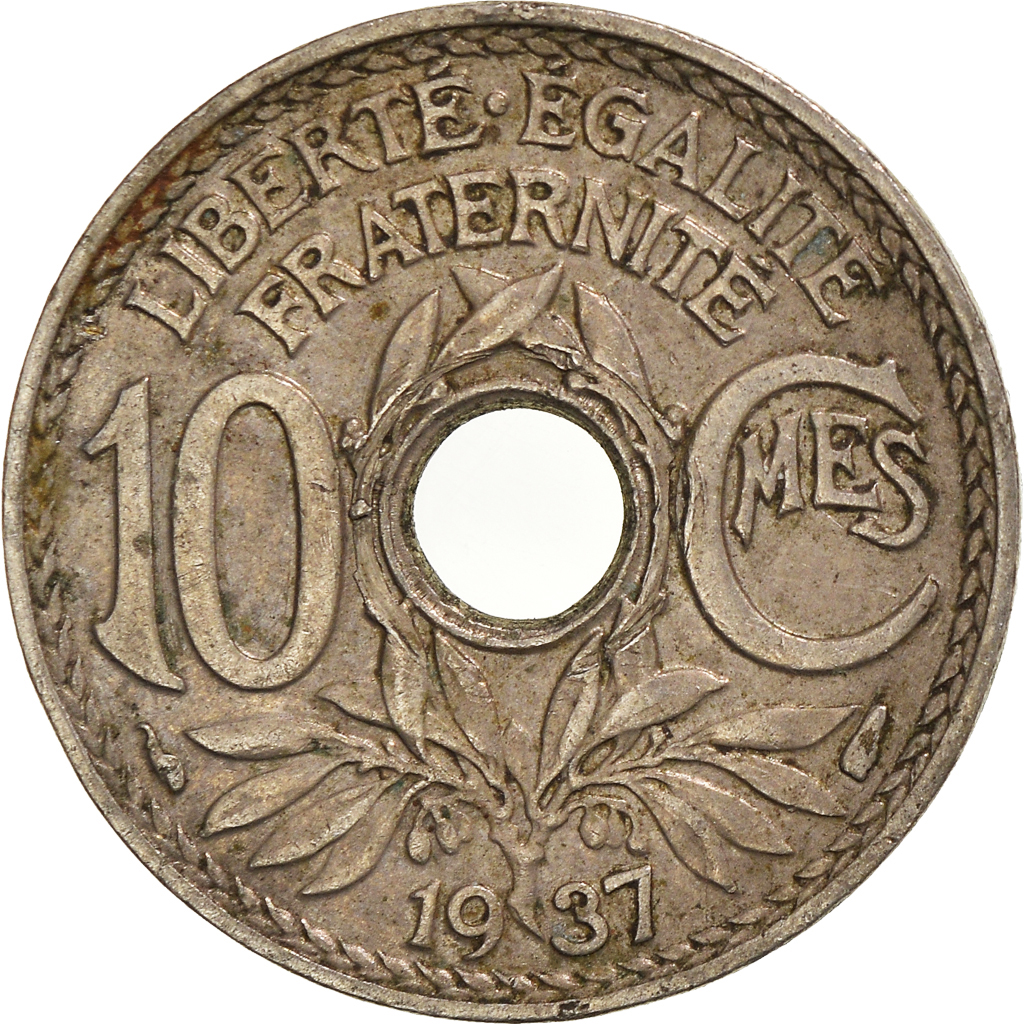 Moneda, Francia, 10 Centimes, 1937