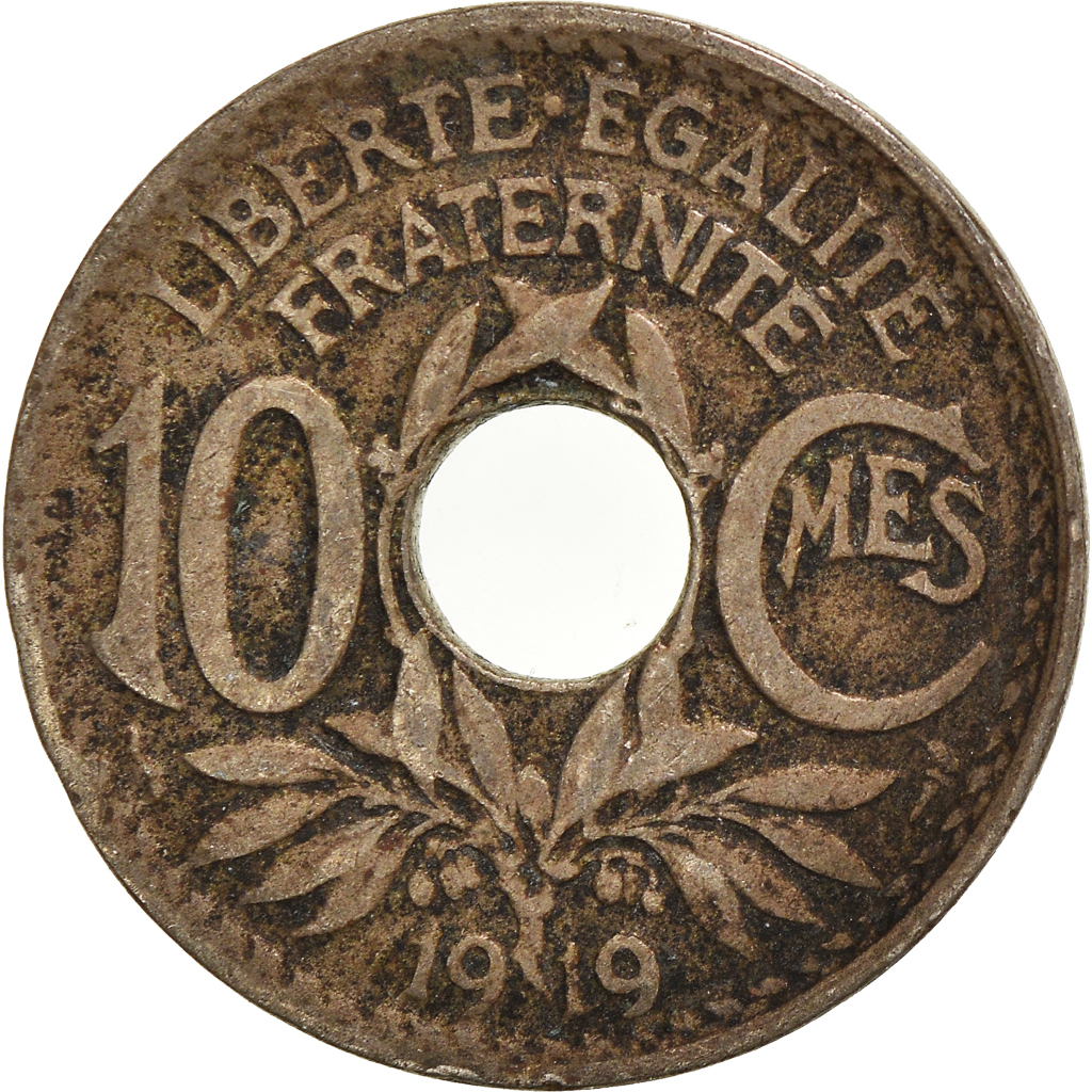 Moneda, Francia, 10 Centimes, 1919