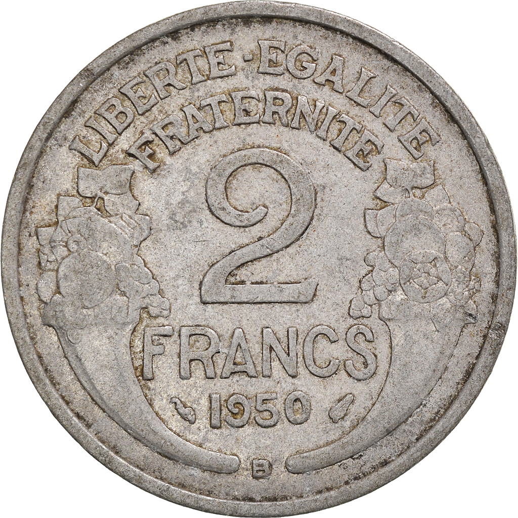 Moneda, Francia, 2 Francs, 1950