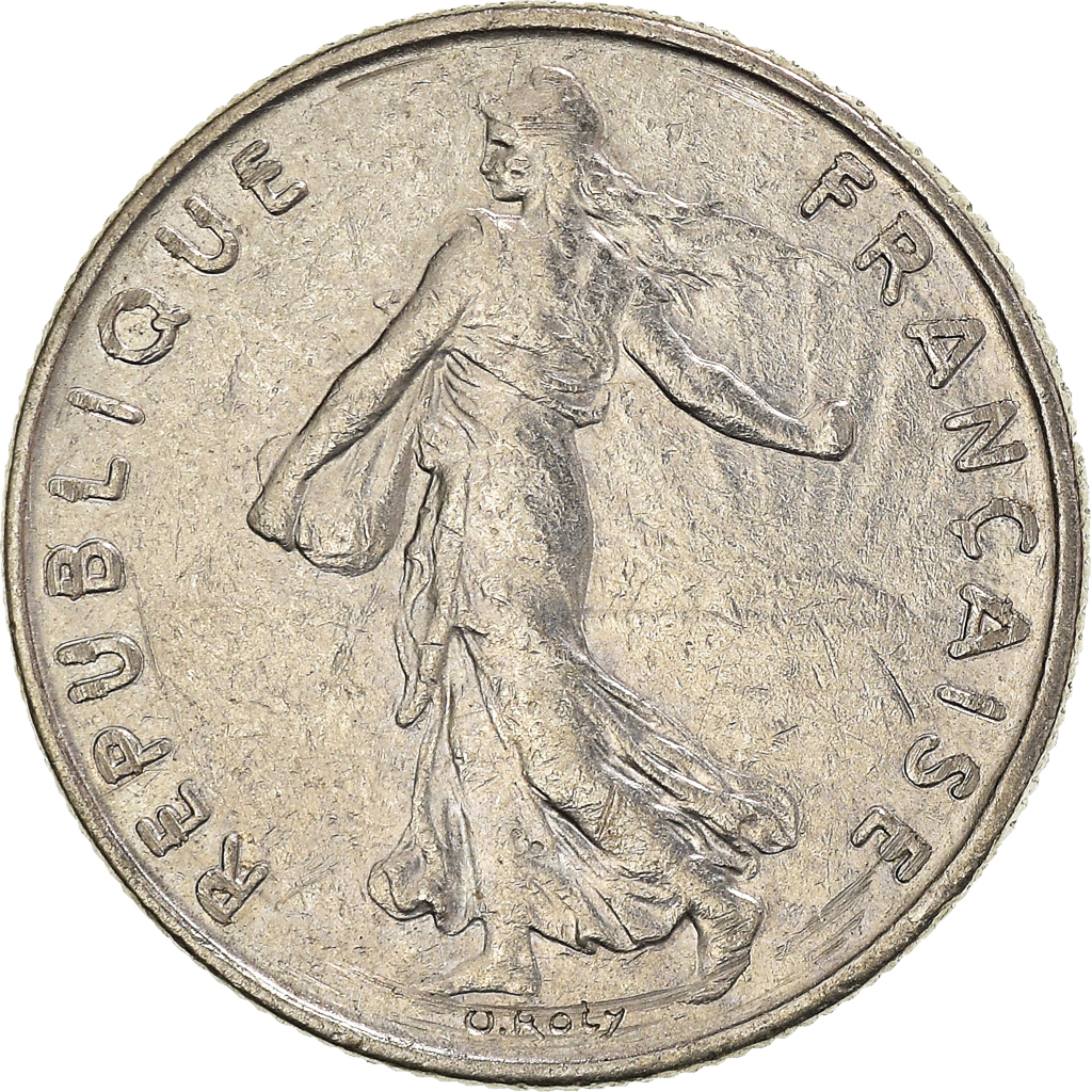 Moneda, Francia, 1/2 Franc, 1986