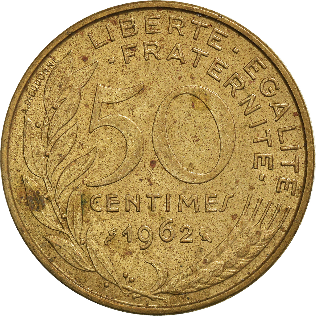 Moneda, Francia, 50 Centimes, 1962