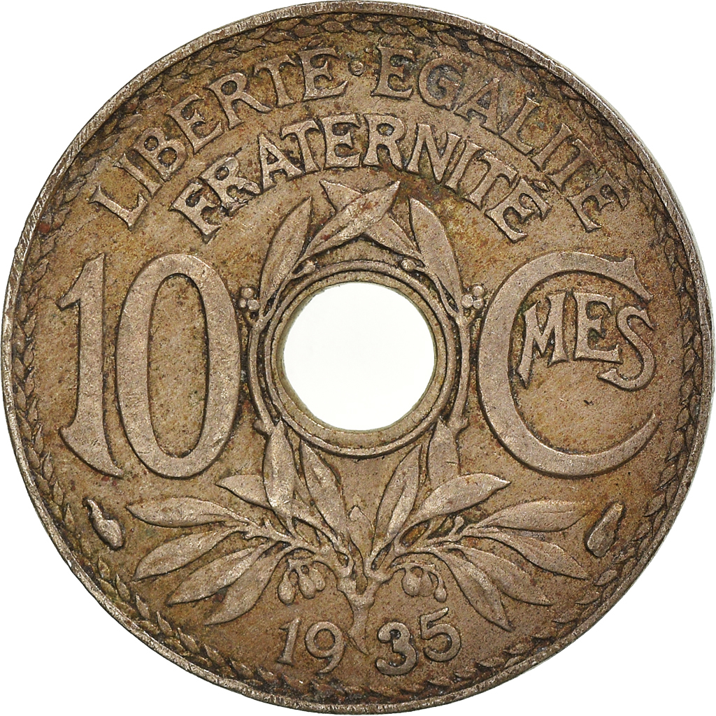 Moneda, Francia, 10 Centimes, 1935