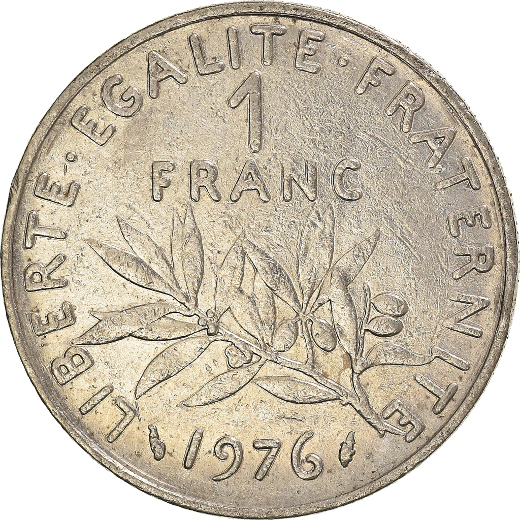 Moneda, Francia, Franc, 1976