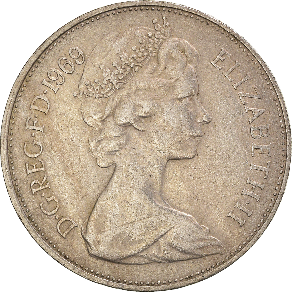 Moneda, Gran Bretaña, 10 New Pence, 1969