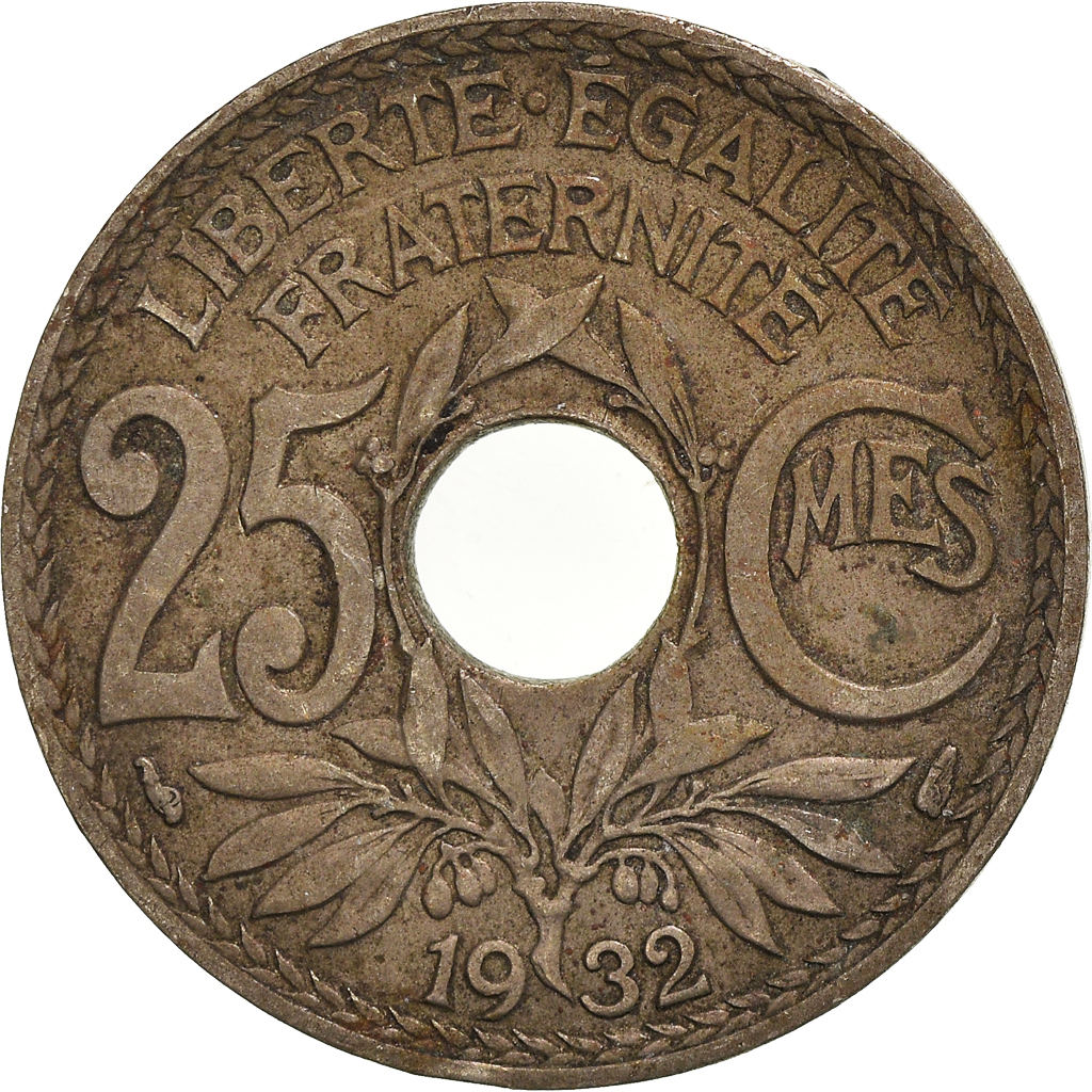 Moneda, Francia, 25 Centimes, 1932