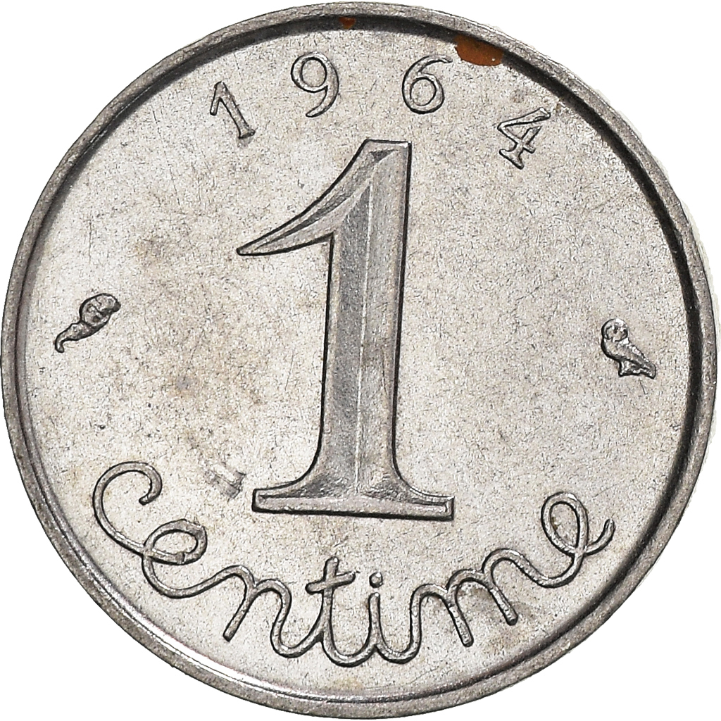 Moneda, Francia, Centime, 1964