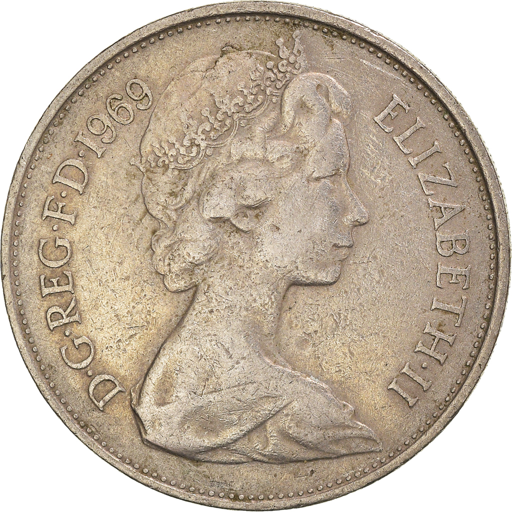 Moneda, Gran Bretaña, 10 New Pence, 1969