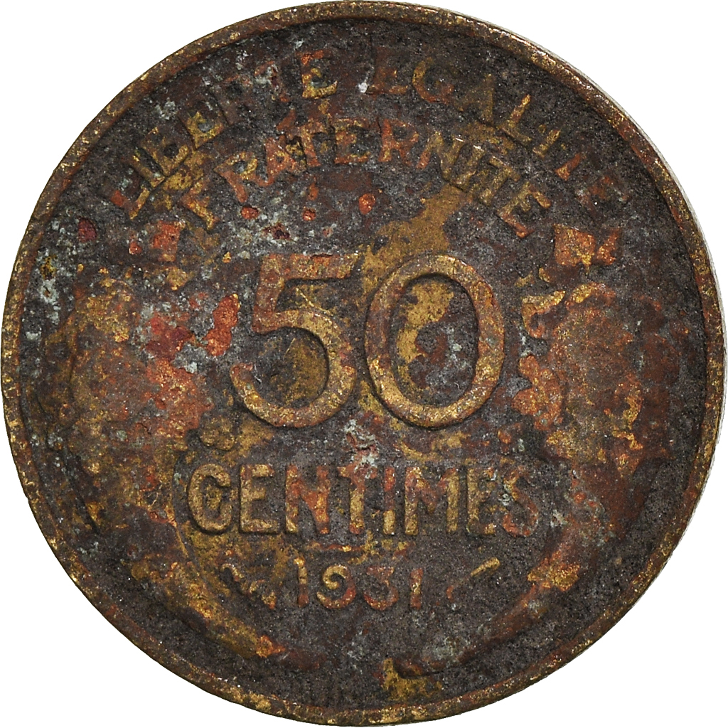 Moneda, Francia, 50 Centimes, 1931